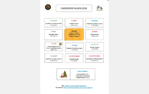 CALENDRIER SAISON 2026